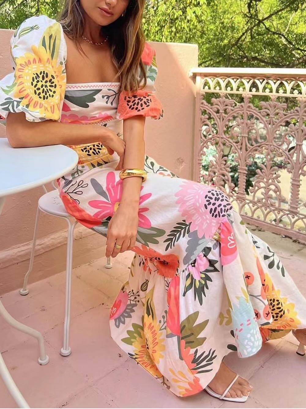Clara – Zomer printjurk in zachte katoenmix