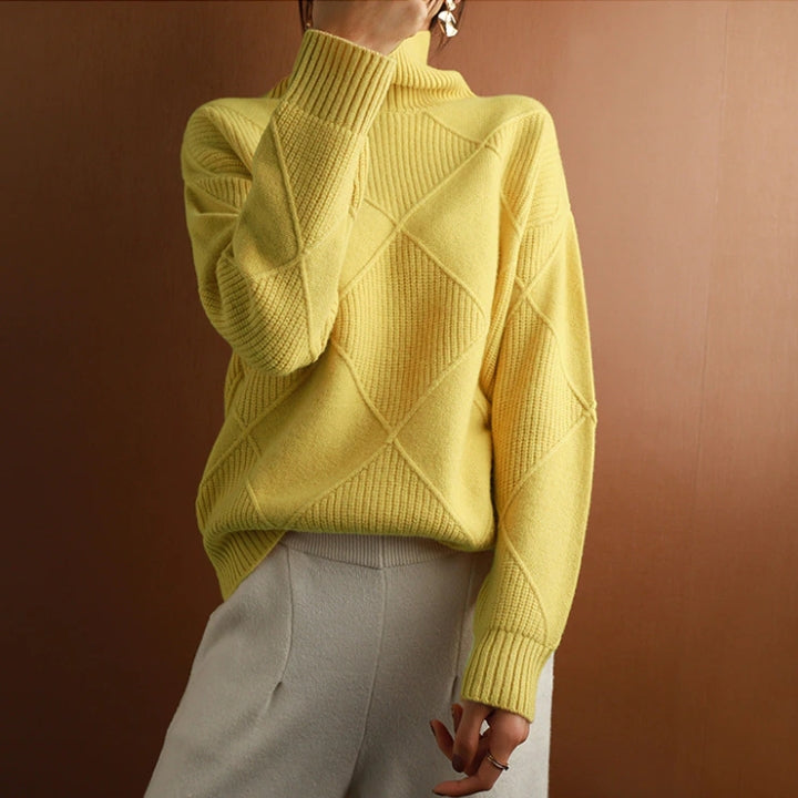 Leonie – oversized dames gebreide trui met rollkraag