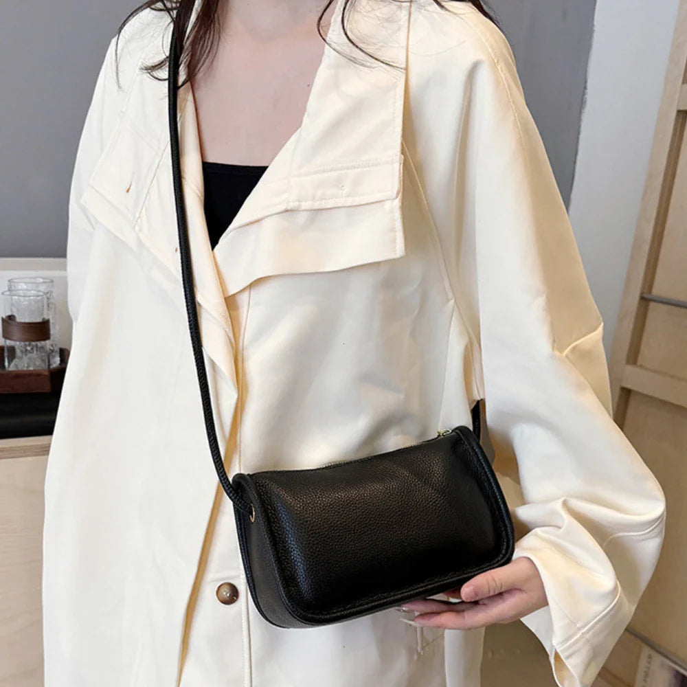 Eva – crossbody handtas van rundleer met verstelbare riem