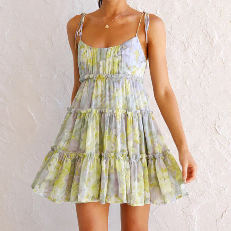 Kaylenn – Luchtige Bloemenprint Mini-Jurk
