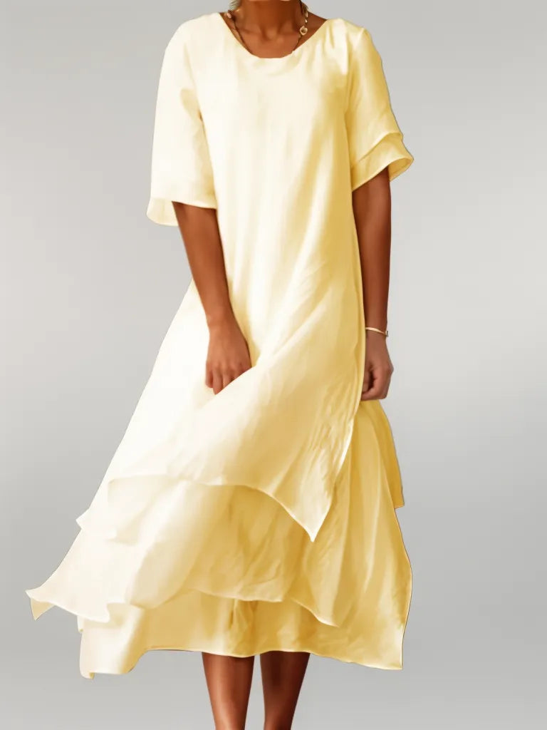 Elin Grace – Zachte zomer maxi-jurk met ronde hals
