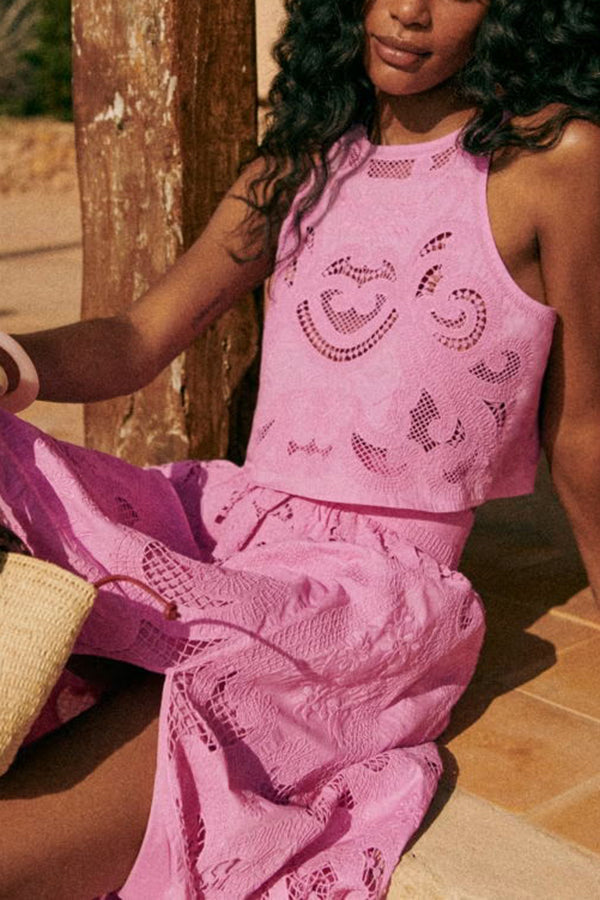 Emilia – Zomer Set Met Kanten Crop Top & Maxi-Rok