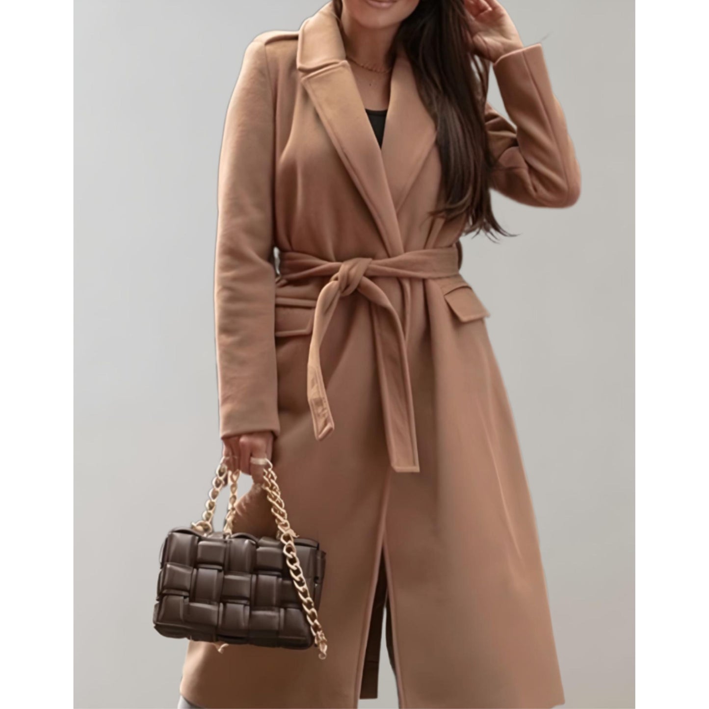 Lisa – lange trenchcoat met getailleerde snit