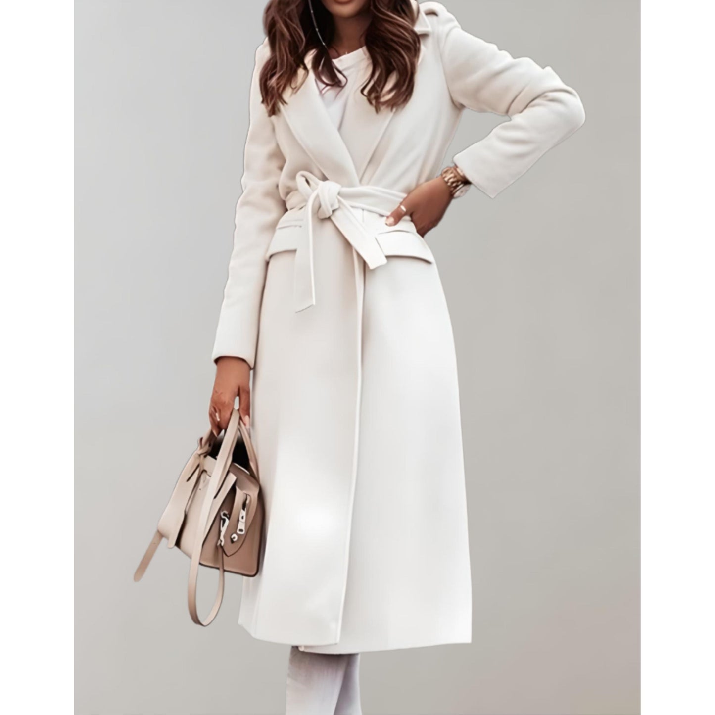 Lisa – lange trenchcoat met getailleerde snit