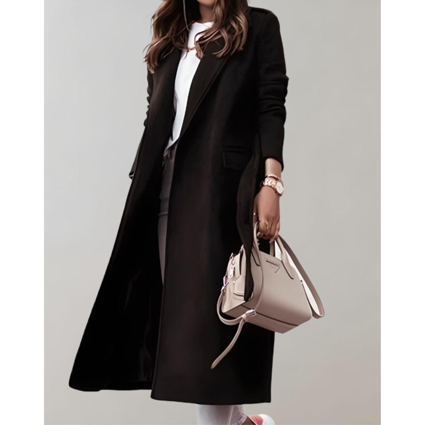 Lisa – lange trenchcoat met getailleerde snit