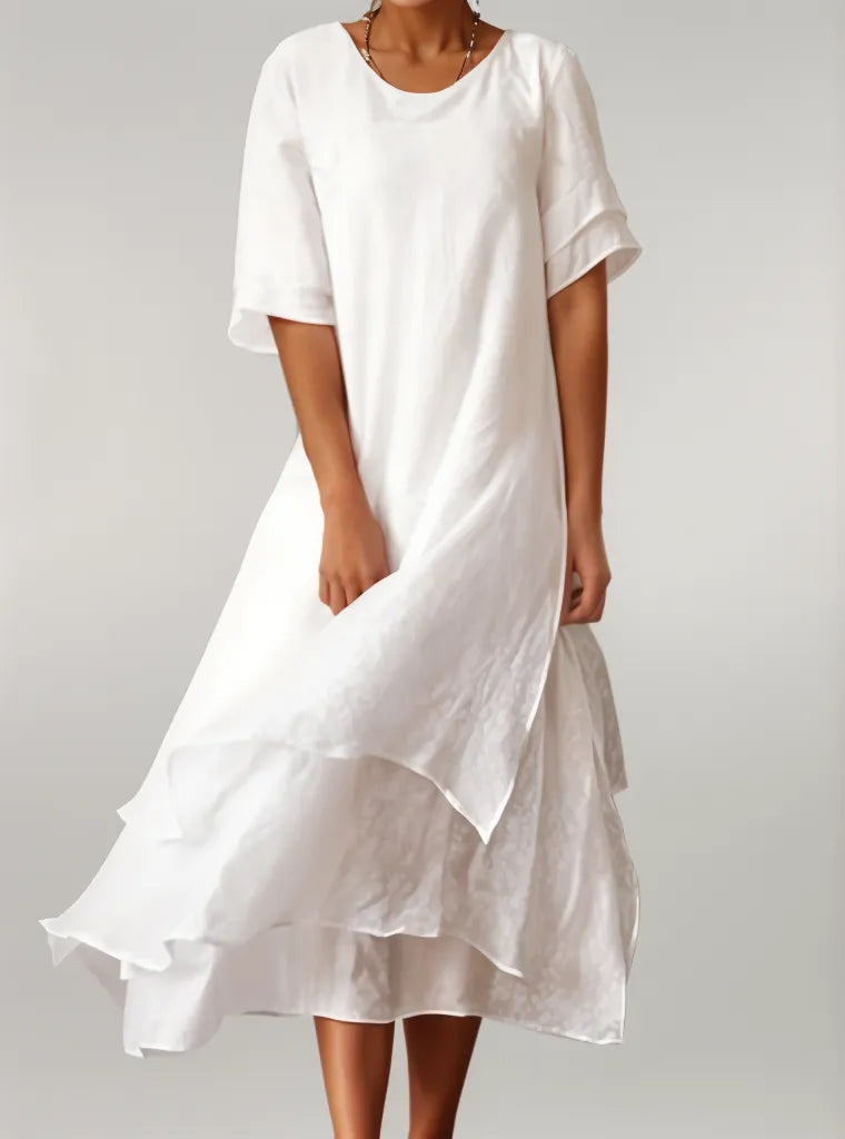 Elin Grace – Zachte zomer maxi-jurk met ronde hals
