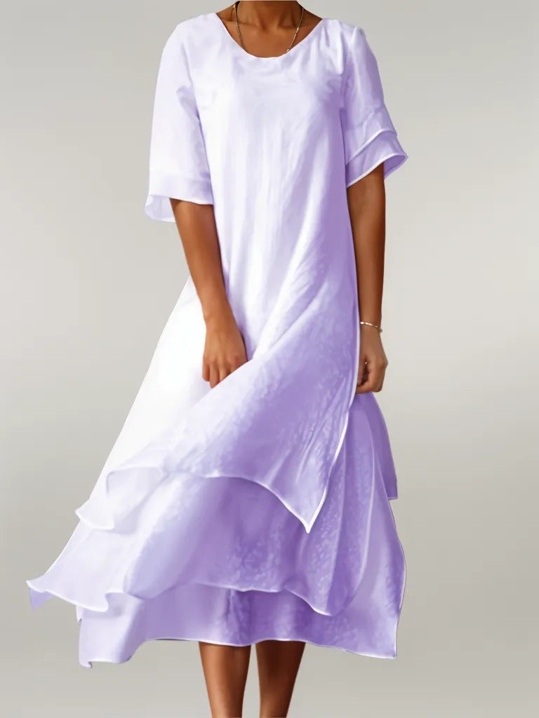 Elin Grace – Zachte zomer maxi-jurk met ronde hals