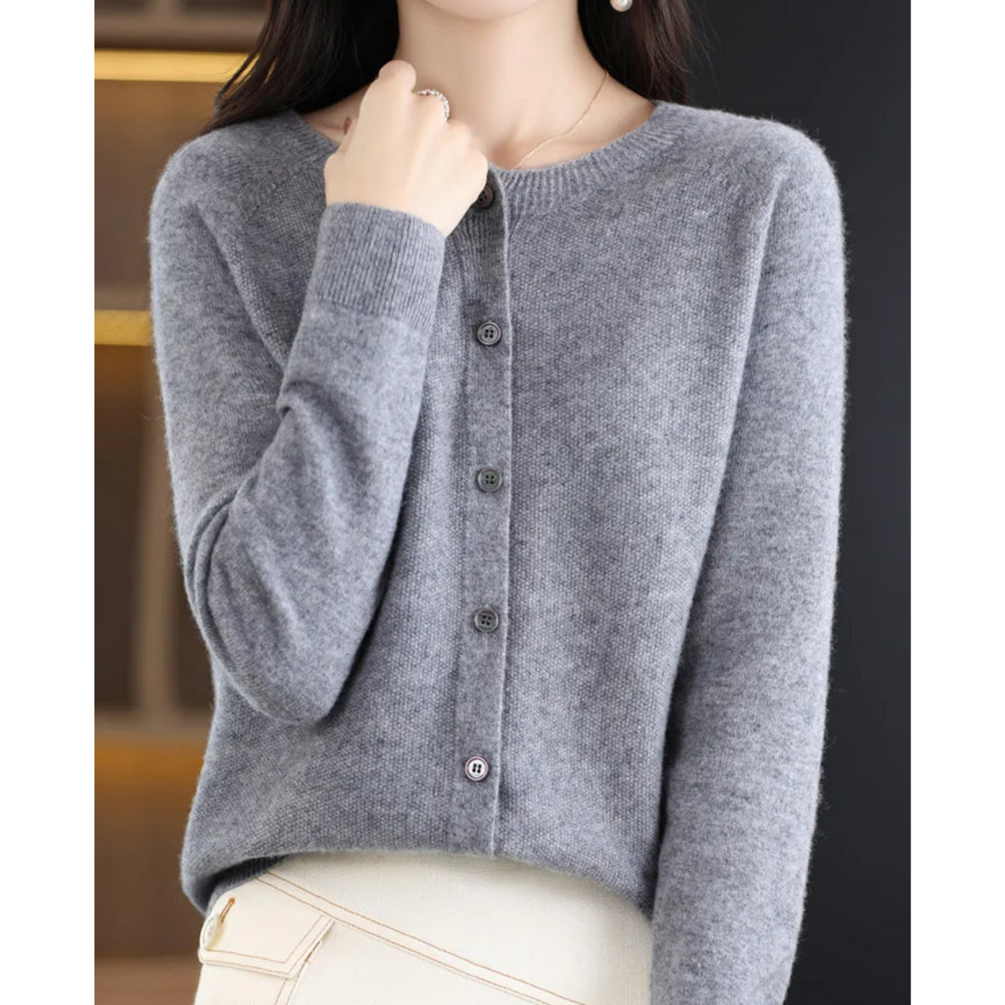 Milana – dames cardigan vest van merino wol