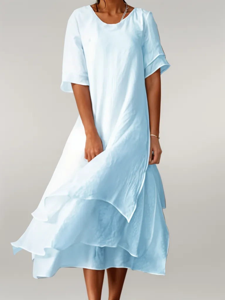 Elin Grace – Zachte zomer maxi-jurk met ronde hals
