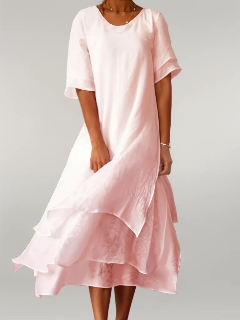 Elin Grace – Zachte zomer maxi-jurk met ronde hals