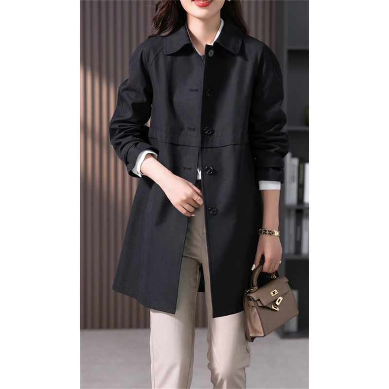 Claire – single-breasted trenchcoat in beige met getailleerde pasvorm