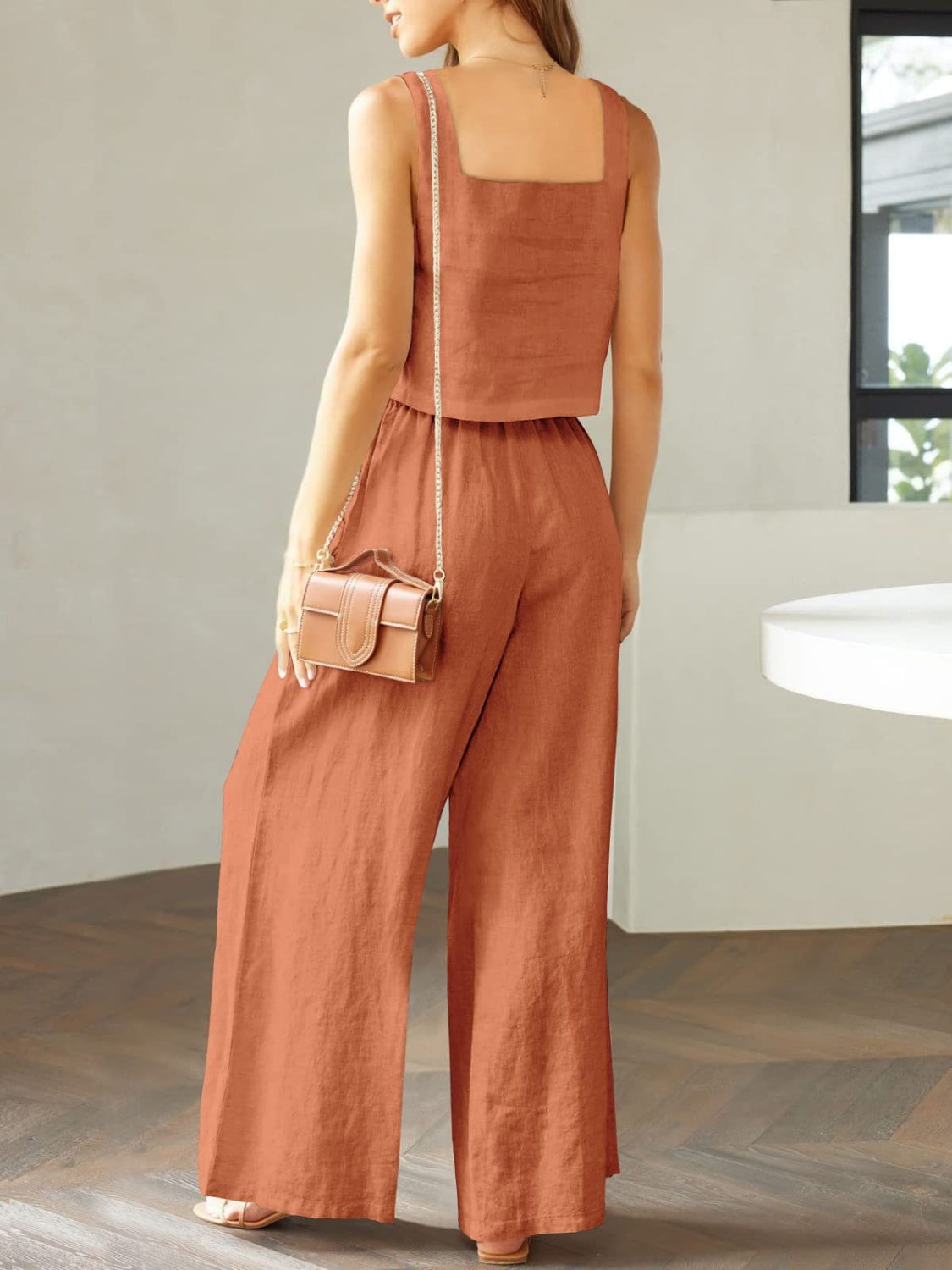 Katrien - luchtige wijde pantalon zomer set