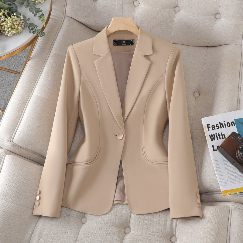 elle – slim-fit blazer van polyestermix met reverskraag en knoopsluiting