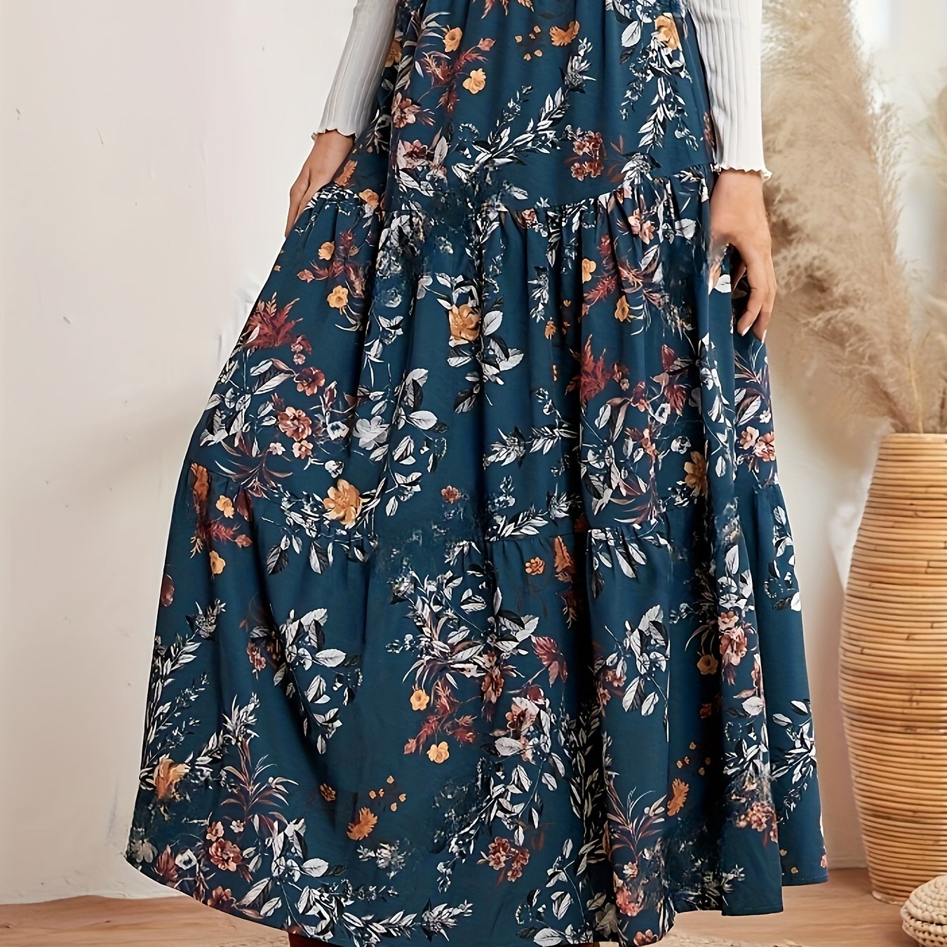 Luna – Maxi-rok van katoenmix met bloemenprint