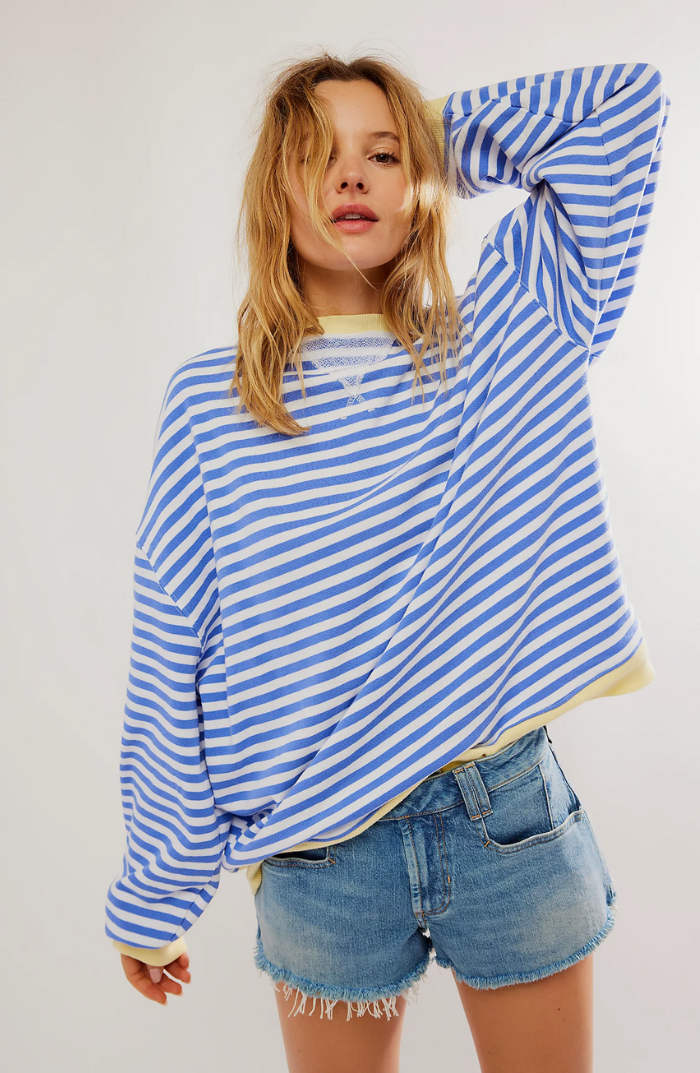 Anouk – gestreepte oversized trui met ronde hal