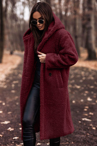 Sara – Lange Gevoerde Teddy Trenchcoat