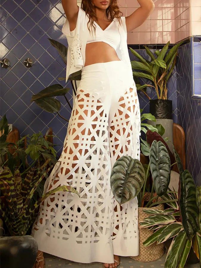 Nola – Stijlvolle broek-blouseset van luxe zachte stof
