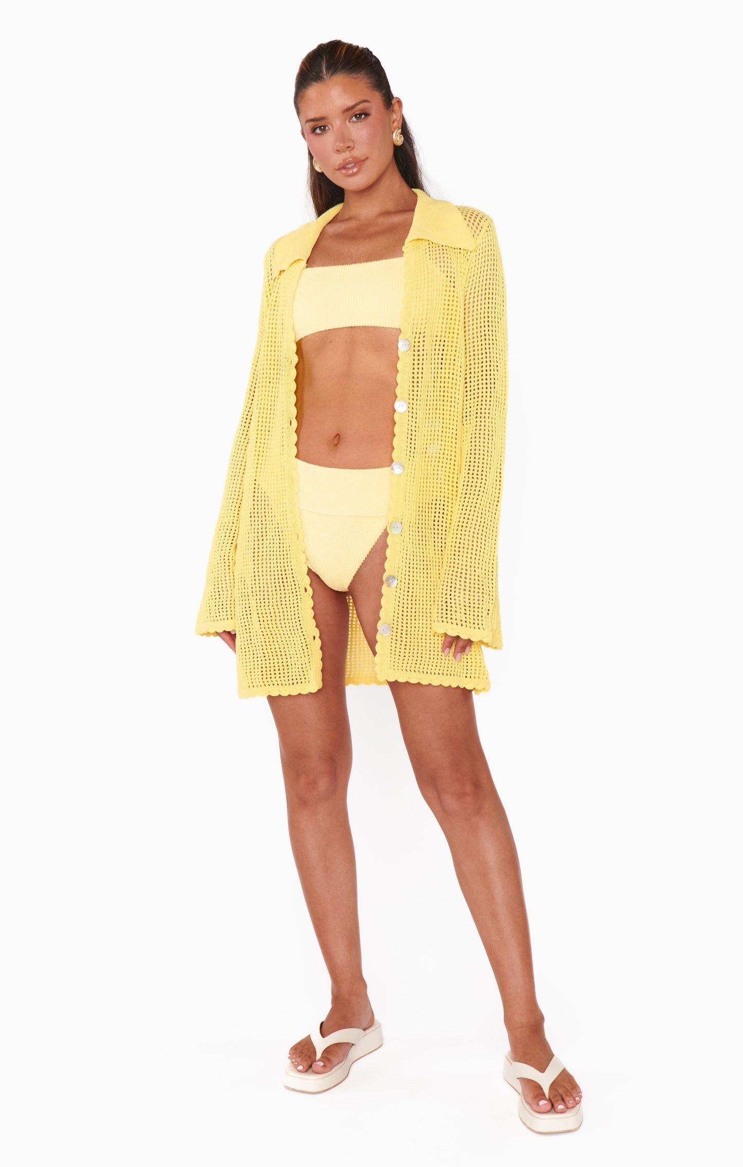 Livia – high-waist bikini set met minimalistische top