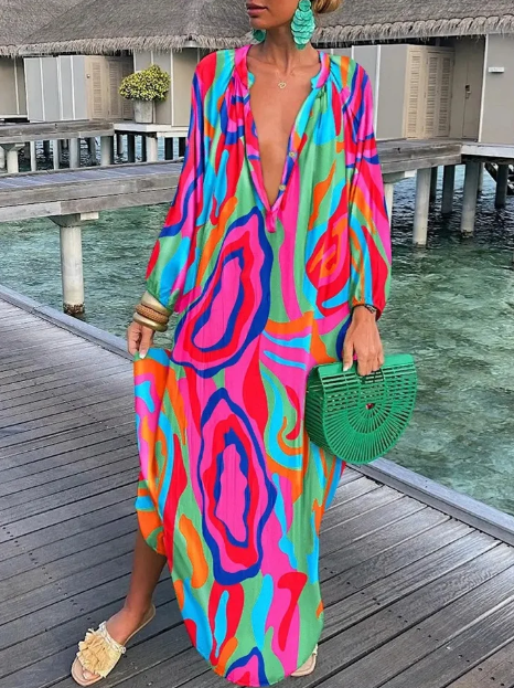 Rebecca – Zachte zomer jurk met lichtgewicht stof en V-hals