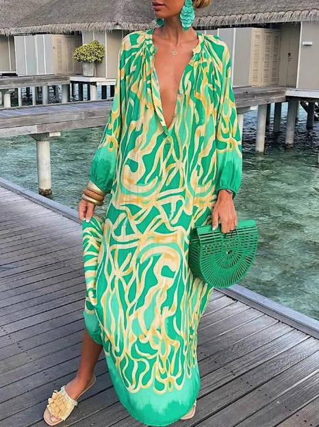 Rebecca – Zachte zomer jurk met lichtgewicht stof en V-hals