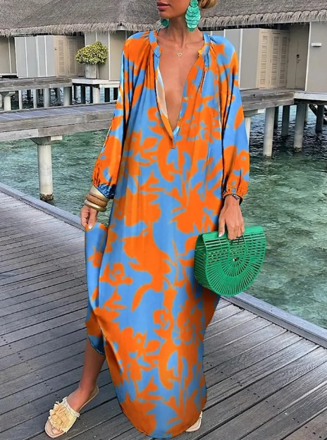 Rebecca – Zachte zomer jurk met lichtgewicht stof en V-hals