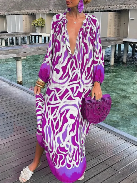 Rebecca – Zachte zomer jurk met lichtgewicht stof en V-hals