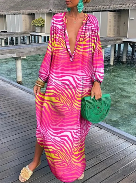 Rebecca – Zachte zomer jurk met lichtgewicht stof en V-hals