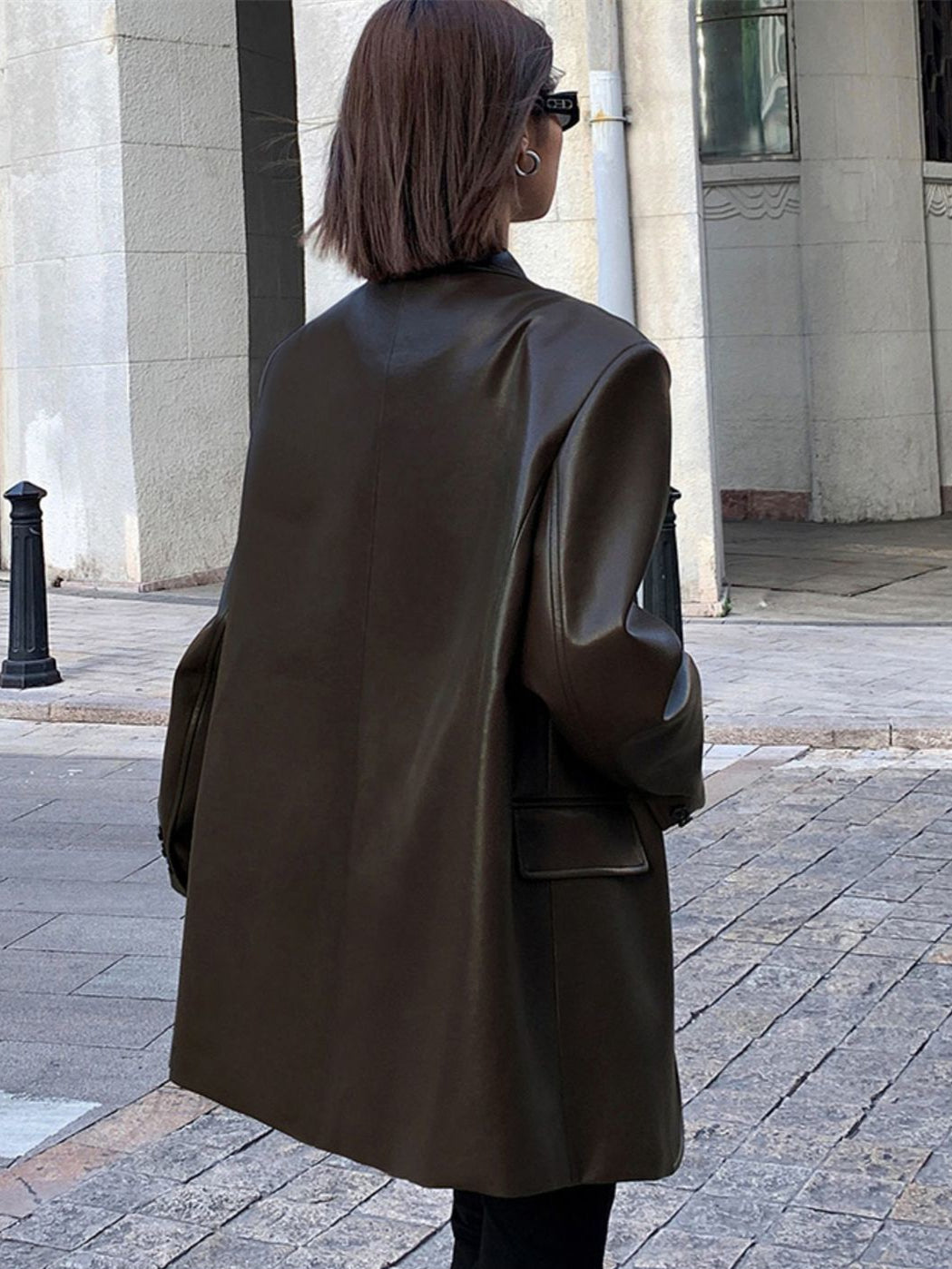 Lydia - Oversized Faux leren Blazer