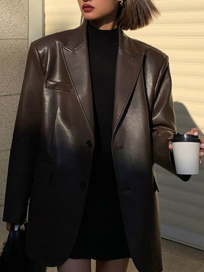 Lydia - Oversized Faux leren Blazer