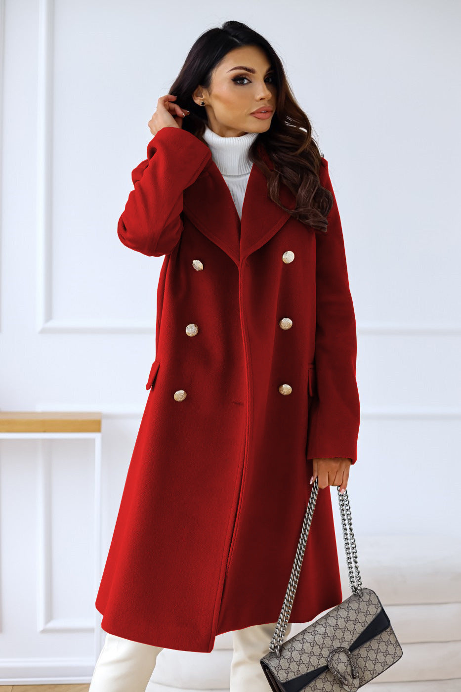Sophia – double-breasted trenchcoat in wolmix