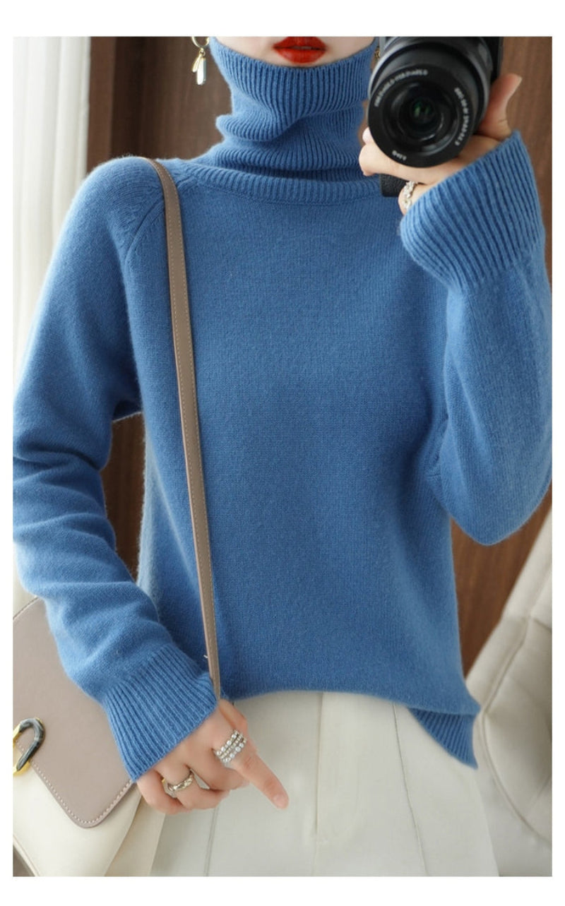 Élise – cashmere coltrui met lange mouwen en regular fit