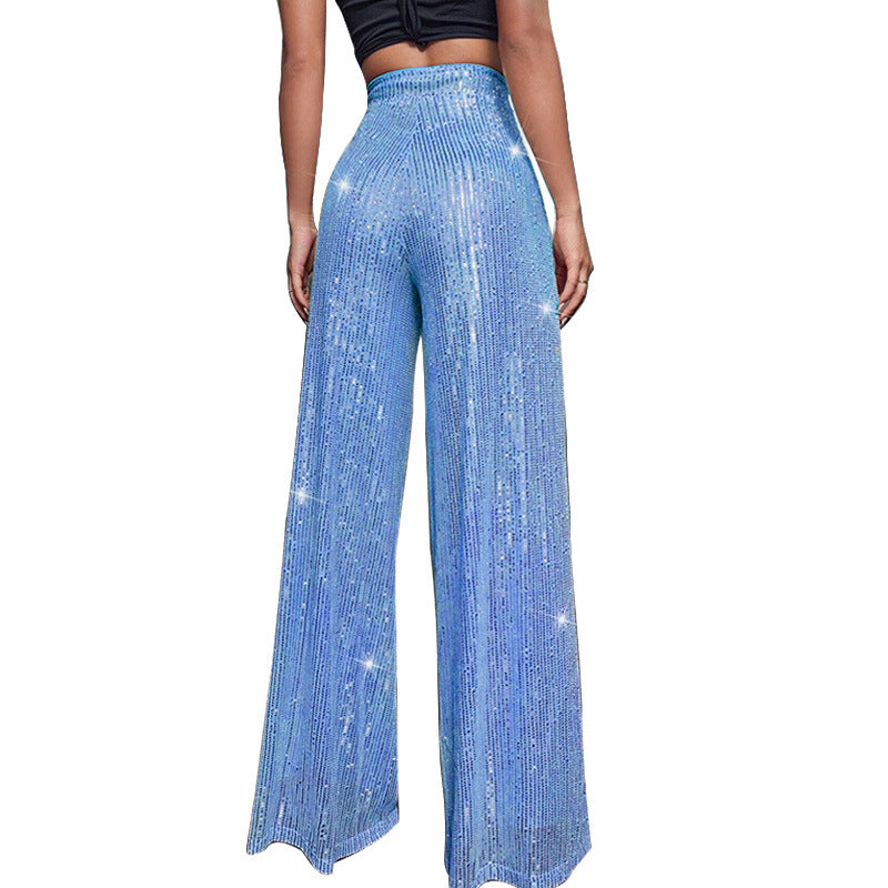 Luna – pailletten flare broek met een subtiele glans