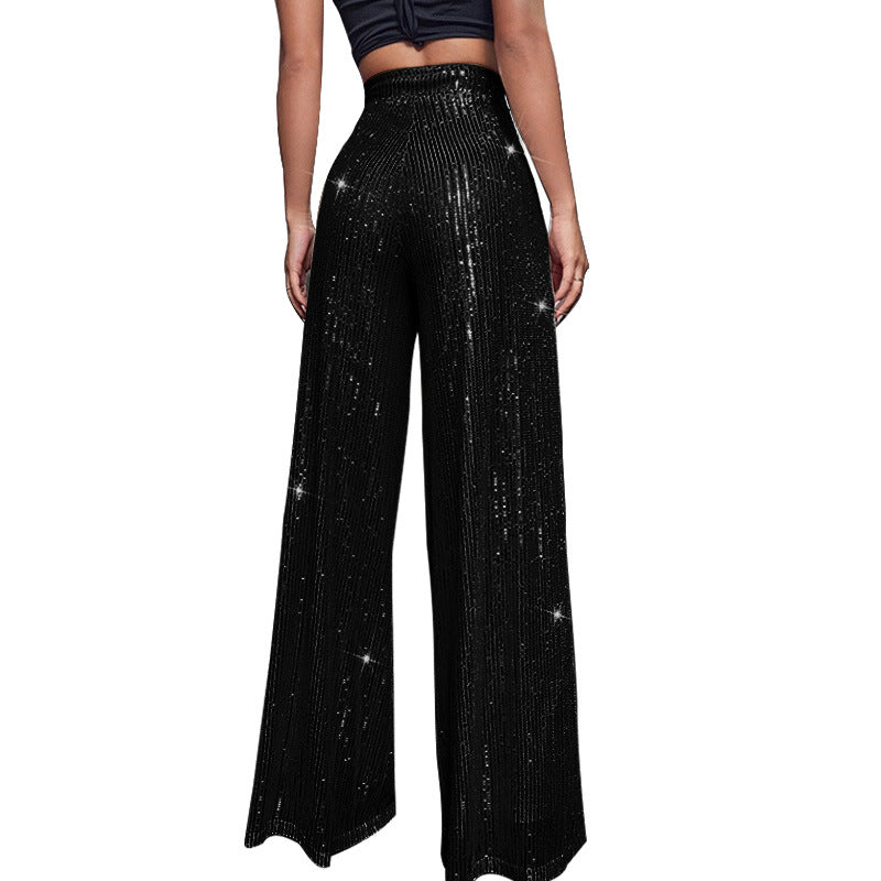Luna – pailletten flare broek met een subtiele glans