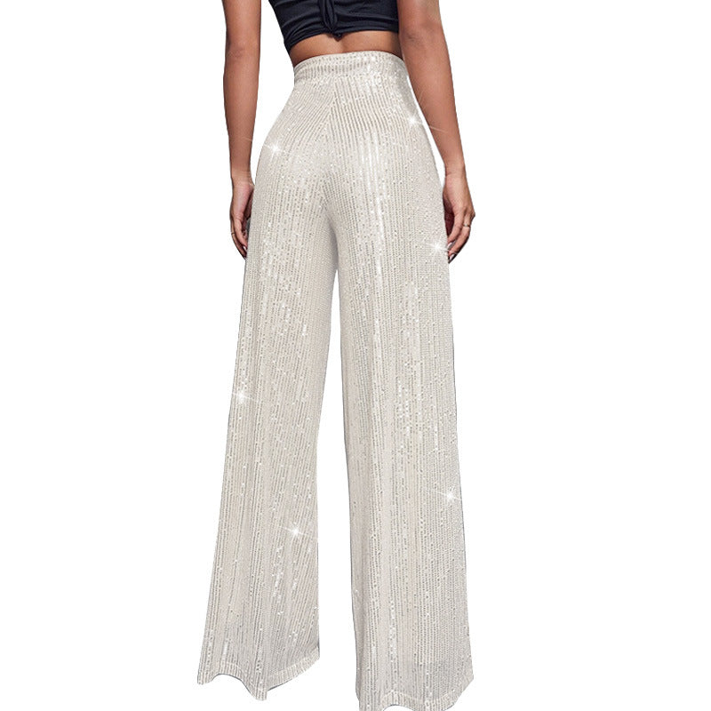Luna – pailletten flare broek met een subtiele glans