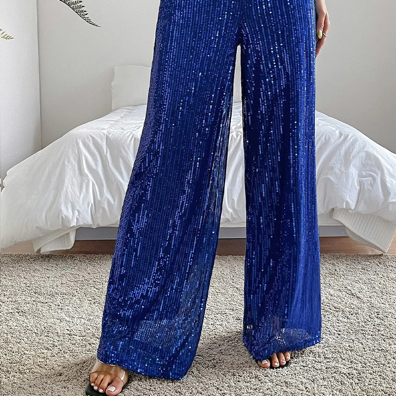 Luna – pailletten flare broek met een subtiele glans
