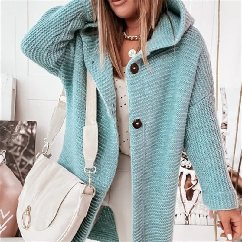 Elena – zachte kasjmier hoodie-cardigan