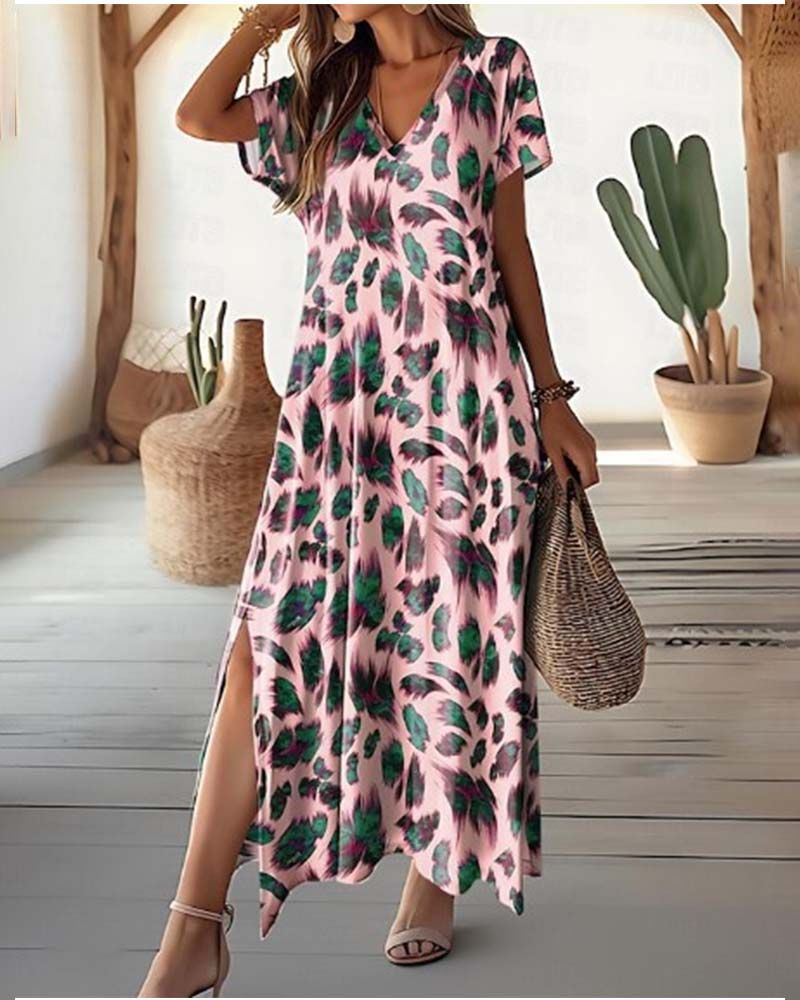 Sophie – Zwarte maxi-jurk met plooien en een verleidelijke split