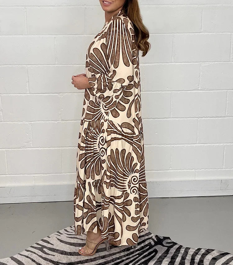 Soleil – Maxi-jurk met print en kimono-mouwen