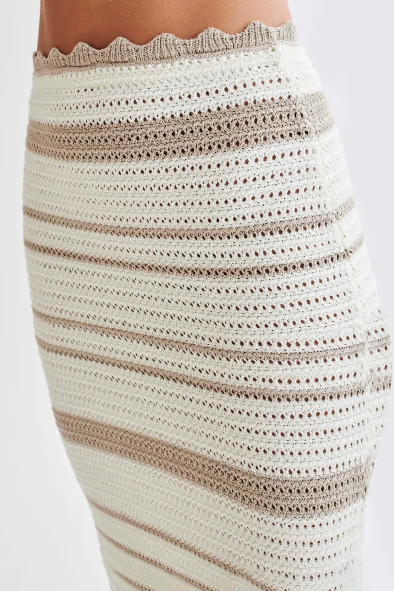Noa – Gehaakte bralette en fishtail maxi rok set van katoen
