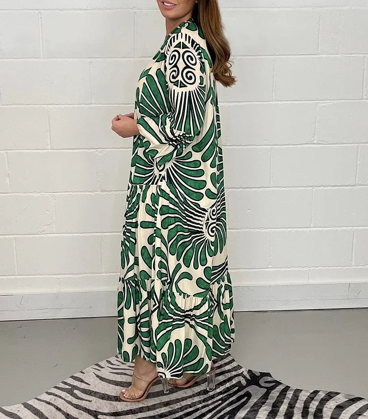 Soleil – Maxi-jurk met print en kimono-mouwen