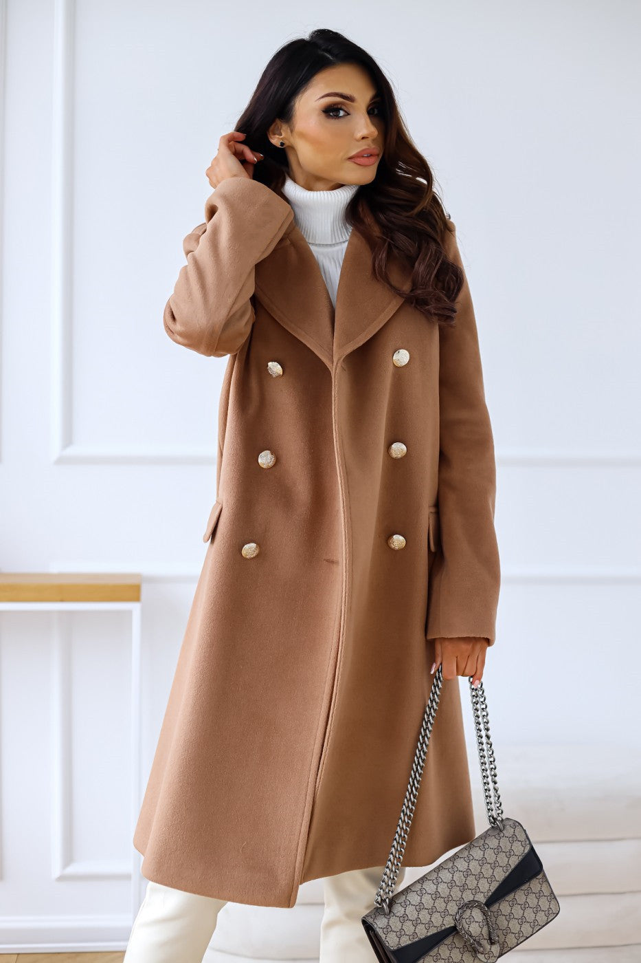 Sophia – double-breasted trenchcoat in wolmix