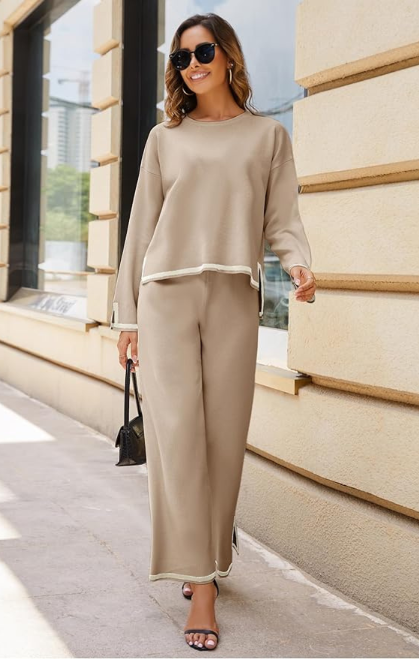 Grace - Gebreide Oversized Lounge Set Met Ronde Hals
