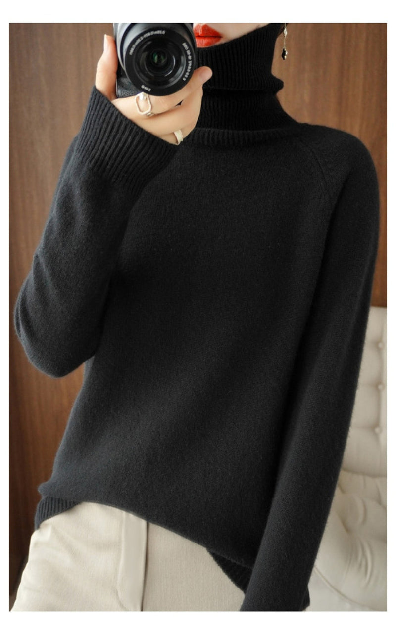 Élise – cashmere coltrui met lange mouwen en regular fit