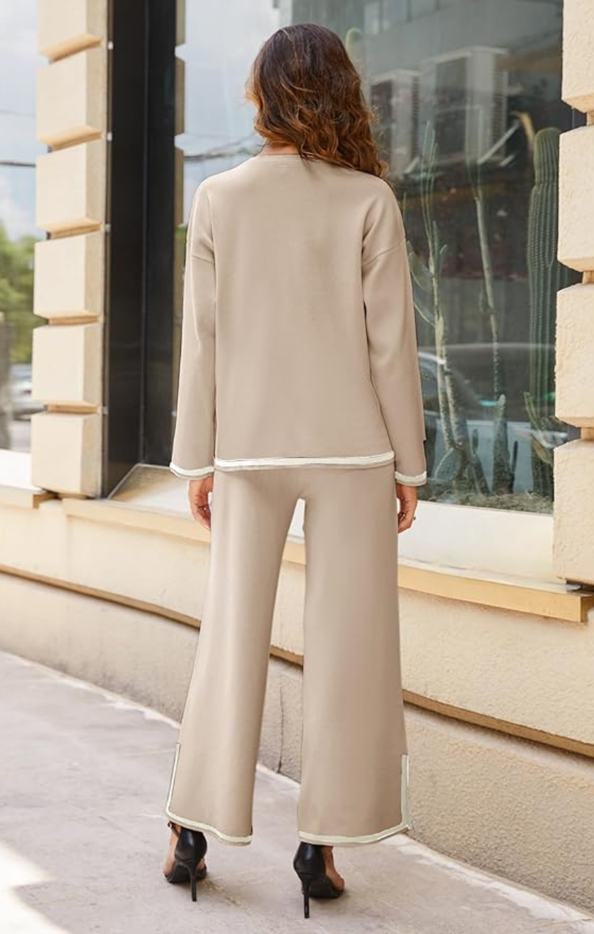 Grace - Gebreide Oversized Lounge Set Met Ronde Hals