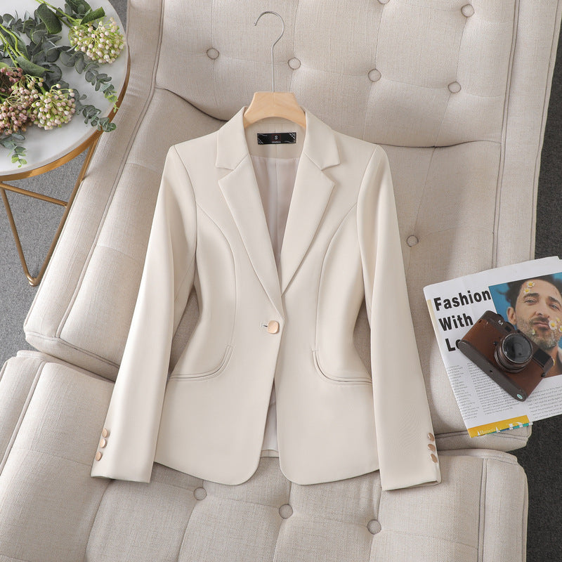 elle – slim-fit blazer van polyestermix met reverskraag en knoopsluiting