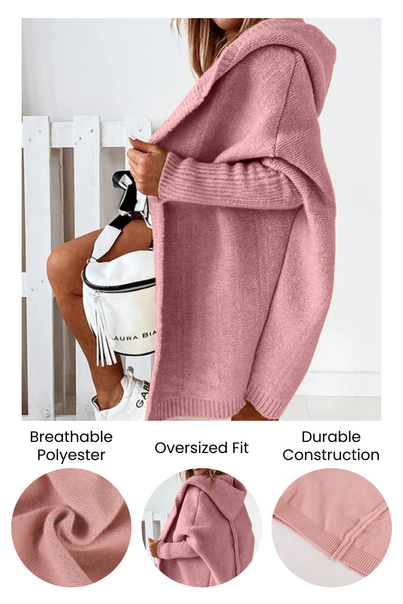 Lieke – gebreide cardigan met capuchon en losse pasvorm