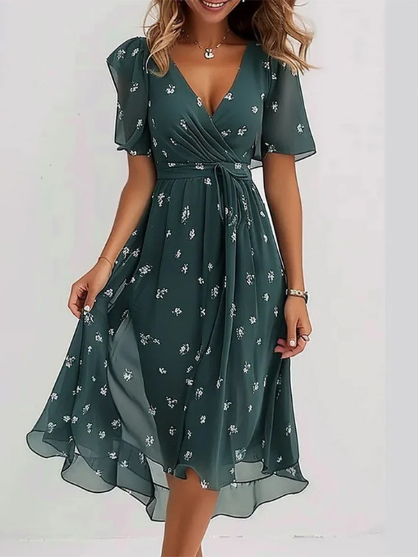 Yara Sunset – Boho zomerse print jurk met vloeiende A-lijn