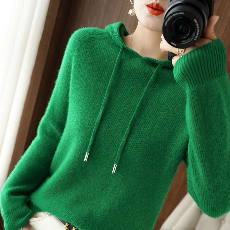 Alix – kasjmier hoodie met losse pasvorm en zachte textuur