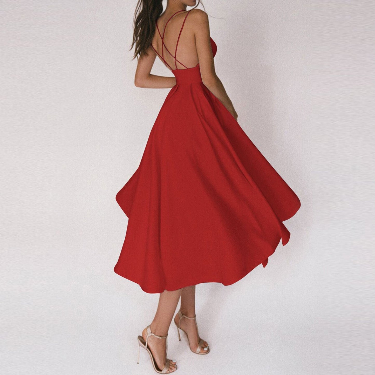 Isabelle – Lange avondjurk met glitterdetails en flowy rok