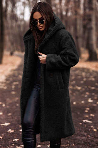 Sara – Lange Gevoerde Teddy Trenchcoat